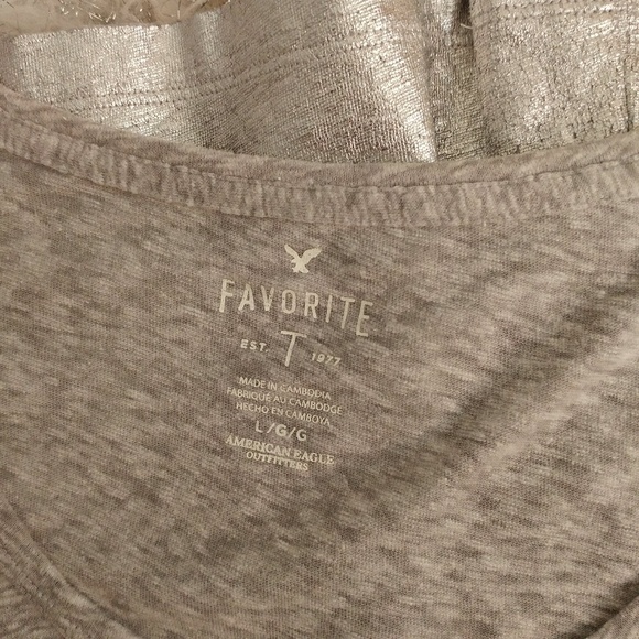 American Eagle Burnout Ombre Metallic Tee - Size L - Picture 6 of 7